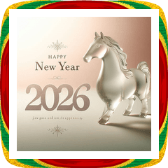 [LINEスタンプ] ガラス細工 2026年 あけおめ 馬 年賀状