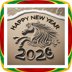 [LINEスタンプ] サンドアート 2026年 あけおめ 馬 年賀状