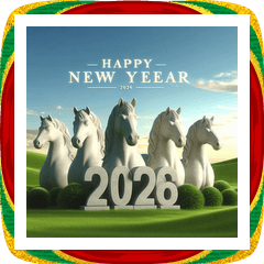 [LINEスタンプ] 石像 2026年 あけおめ 馬 年賀状