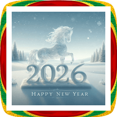 [LINEスタンプ] 氷像 2026年 あけおめ 馬 年賀状