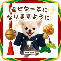 [LINEスタンプ] 名入れ☆癒しチワワの毎年使える年賀状