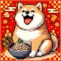 [LINEスタンプ] 冬 年末年始のふとっちょ柴犬 ずっと使える