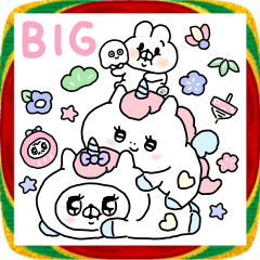 [LINEスタンプ] BIG♡クマ子×ユニペガコの正月/クリスマス