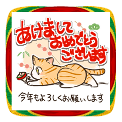 [LINEスタンプ] ねこまみれ年賀