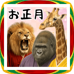 [LINEスタンプ] 動物園のお正月 年末年始スタンプ