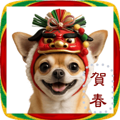 [LINEスタンプ] チワワとお正月！メッセージ自由
