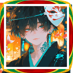 [LINEスタンプ] 提灯と金魚の着物男子スタンプ