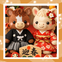[LINEスタンプ] 飛び出す♡馬♡あみぐるみ