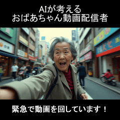 [LINEスタンプ] AIが考えるおばあちゃんYouTuber