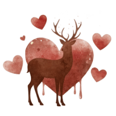 [LINEスタンプ] 大人のバレンタイン：幻想的な鹿の調べ