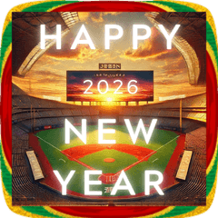 [LINEスタンプ] あけおめスタジアム！毎年使える！