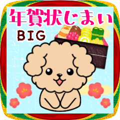 [LINEスタンプ] 年賀状じまい♥ビッグ年末年始トイプードル