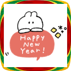 [LINEスタンプ] うさぎのきもち。〜私と新年〜