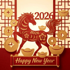 [LINEスタンプ] 馬年紙彫りグリーティングカード