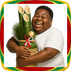 [LINEスタンプ] 正月太りでも気にしない黒人【BIG】