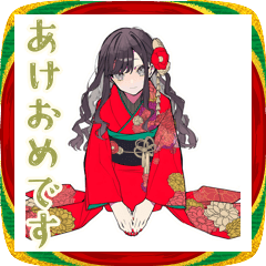 [LINEスタンプ] リボン女子のあけおめ