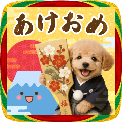 [LINEスタンプ] 癒しプードルの毎年使える年賀スタンプ