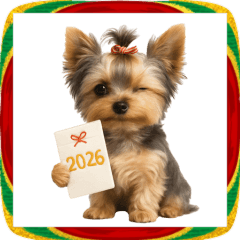 [LINEスタンプ] 午年2026ヨークシャテリアとサラブレッド