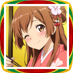 [LINEスタンプ] もぐもぐ新年の女の子スタンプ