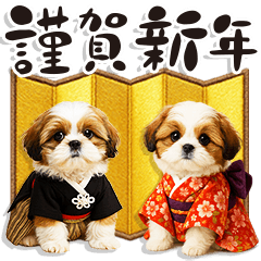[LINEスタンプ] 【飛び出す】推しのこシーズー✨愛犬年賀状