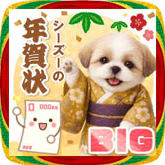 [LINEスタンプ] 【BIG】癒しシーズーの毎年使える年賀状