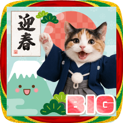[LINEスタンプ] 【BIG】癒しにゃんこの毎年使える年賀状