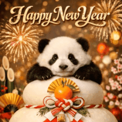 [LINEスタンプ] 飛び出す♡パンダのお正月