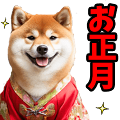 [LINEスタンプ] お正月☆柴犬