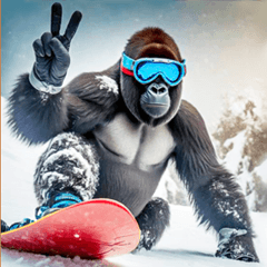 [LINEスタンプ] スノボ☆ゴリラ