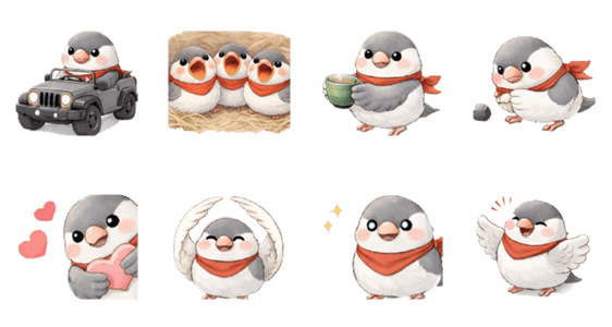 きまぐれ☆文鳥のスタンプ詳細