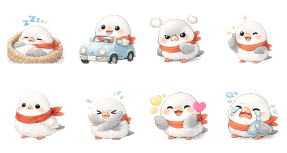 きまぐれ☆シマエナガのスタンプ詳細