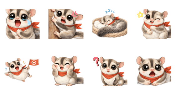 きまぐれ☆ふくろモモンガ ふっくらのスタンプ詳細